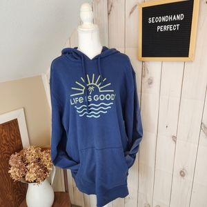 Life is Good Blue Hoodie Sweatshirt